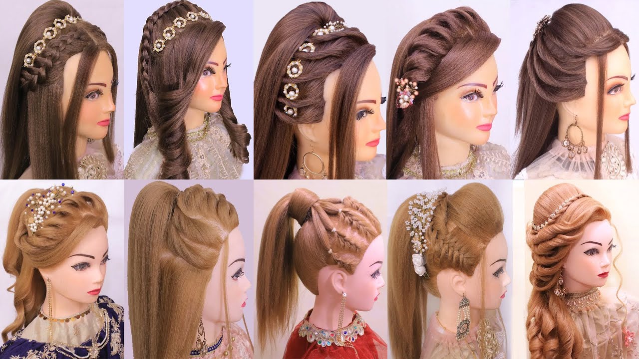 10 amazing open hairstyles/ Ponytail hairstyles l Wedding hairstyles l bridal hairstyles kashee's