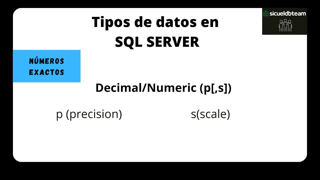 Tipo de dato numeric y decimal en SQL Server