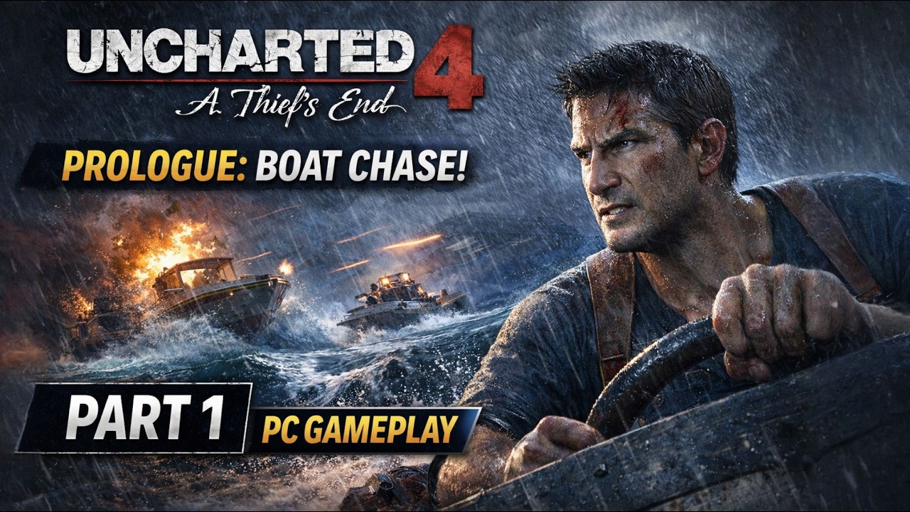 Uncharted 4 A Thief’s End Gameplay Walkthrough Part 1 – Prologue Boat Chase | PC Gameplay | Full HD