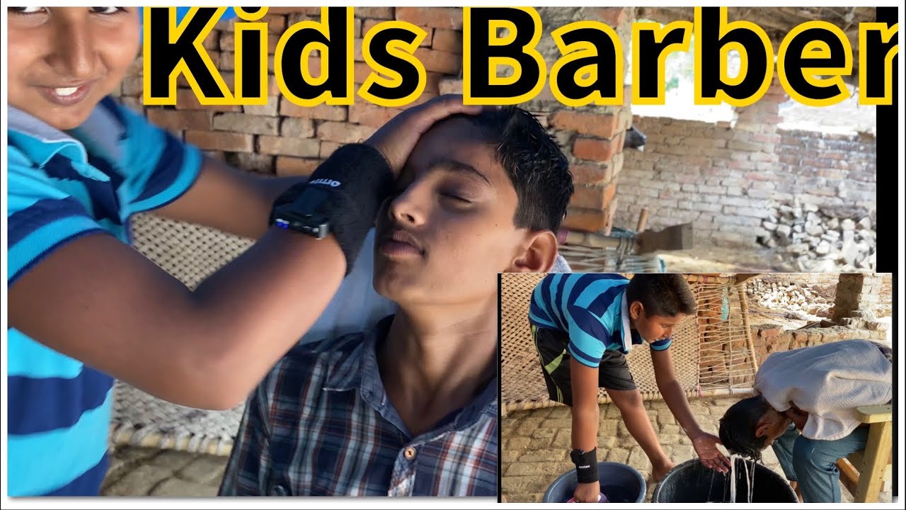 INDIAN KIDS BARBER HEAD MASSAGE AND HAIR WASH by CHUNNY LAL | ASMR THERAPY | ASMRYOGi