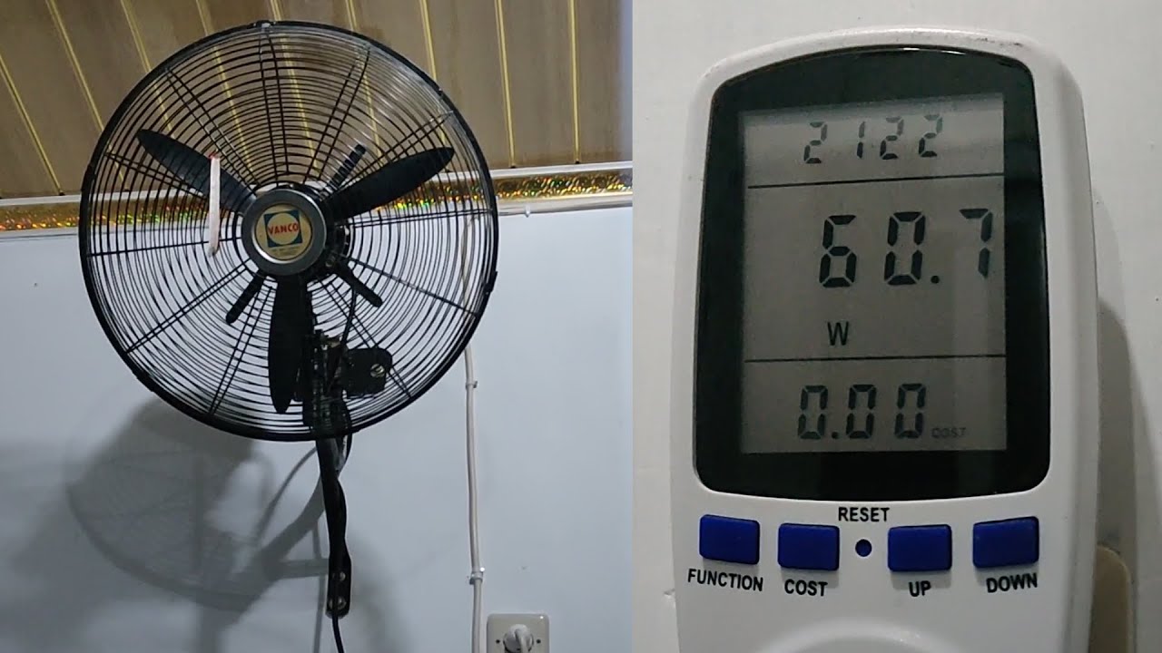 Real time Konsumsi Listrik ( Power consumption ) VANCO Industrial Wall Fan 