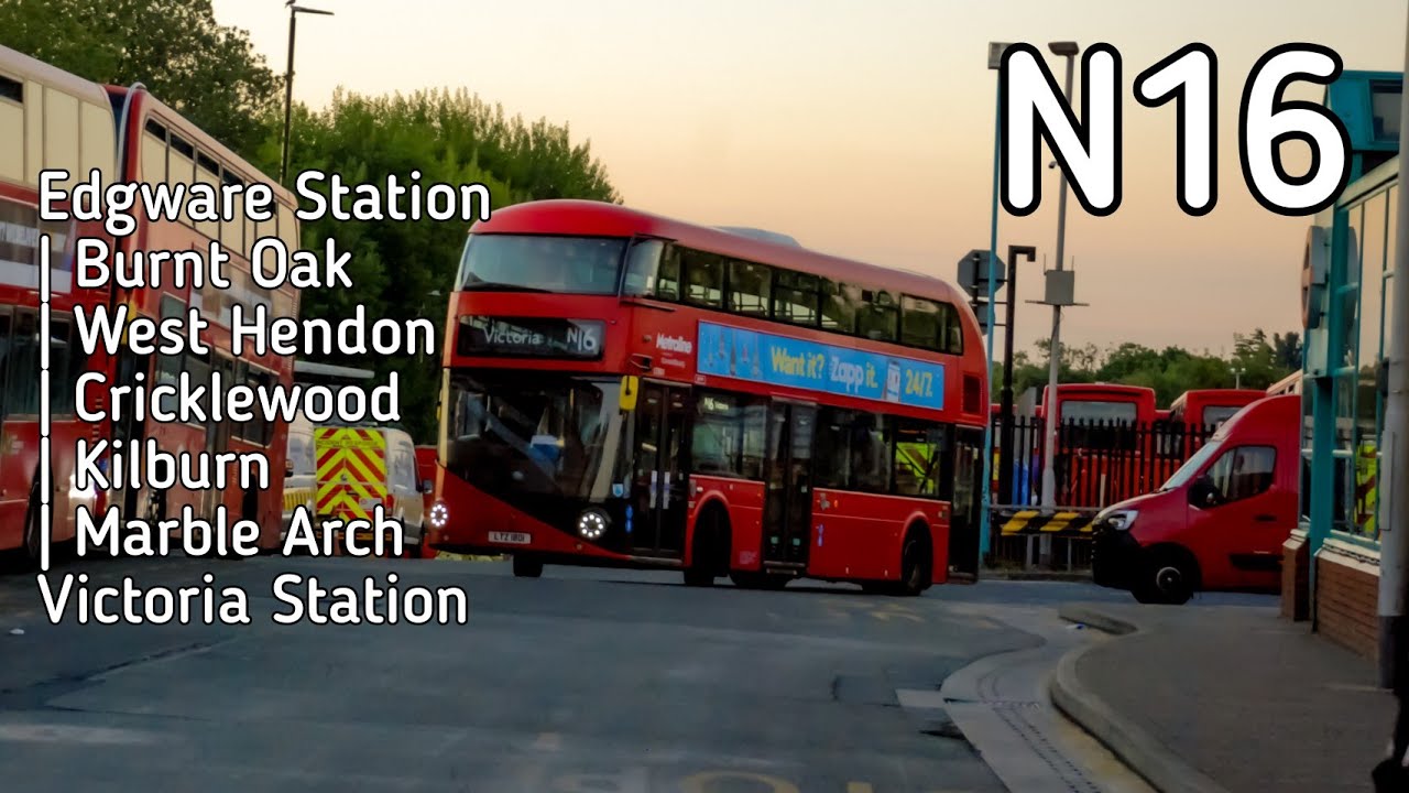 [Full Route Visual] London Bus (Metroline) route N16 to Victoria Station