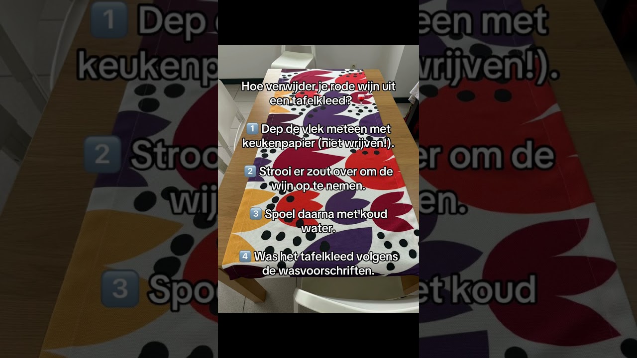 Hoe verwijder je rode wijn uit een tafelkleed? 🍷