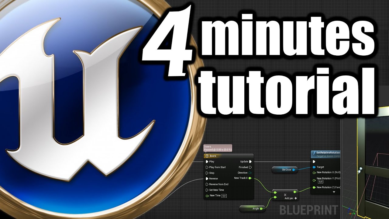 UE 4 Minutes TUTORIAL Open Close Door Animation with Blueprint and Trigger Box