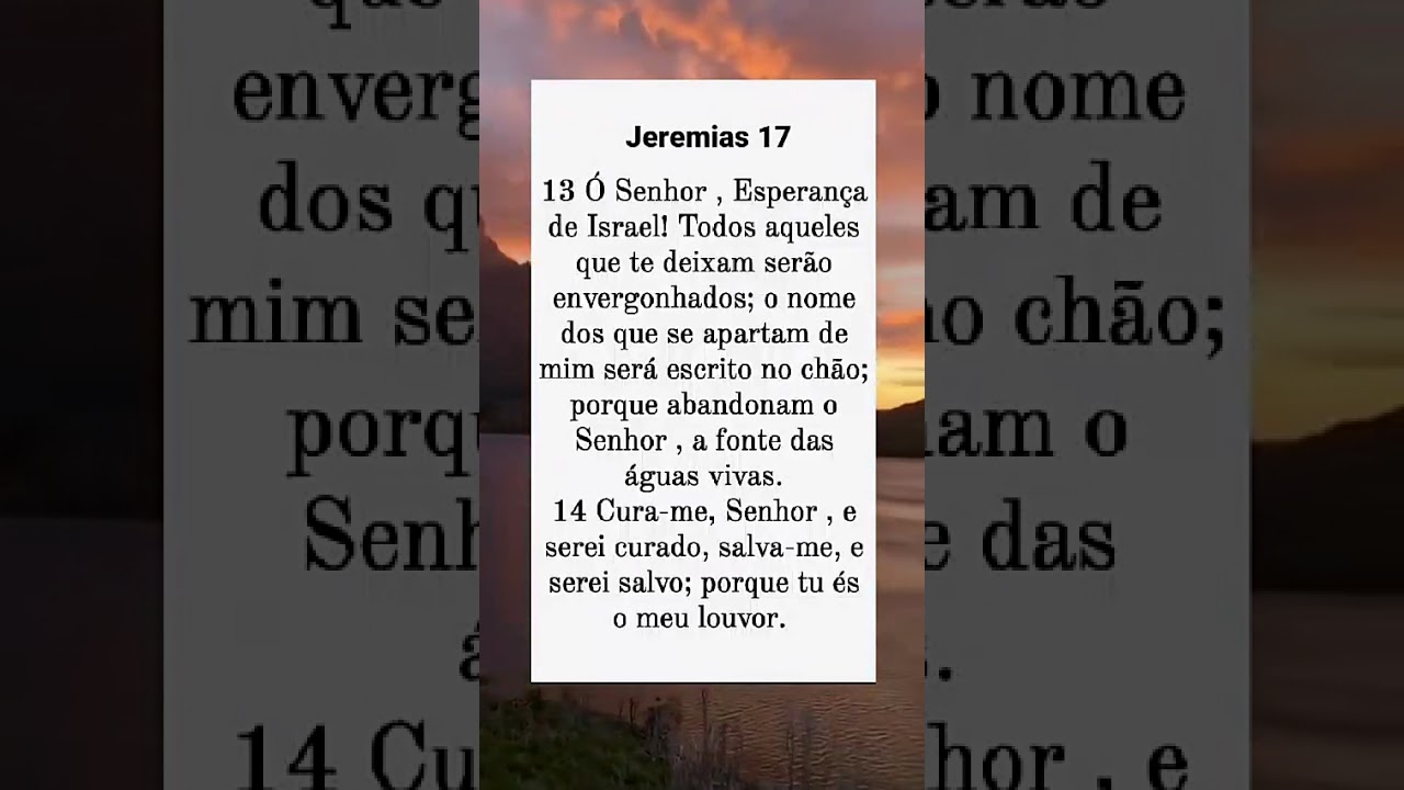Jeremias 17:13-14 | Tu &eacute;s minha esperan&ccedil;a e minha cura, Senhor | Luz na Madrugada