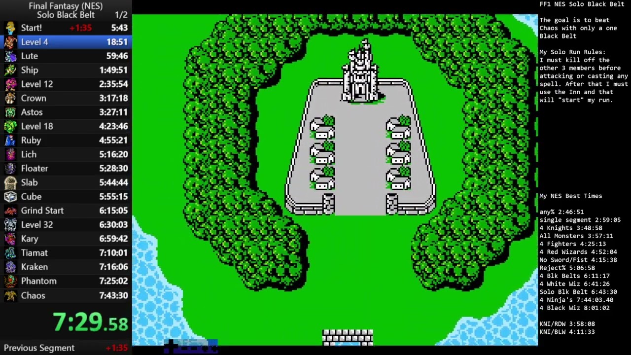 FF1 NES Solo Black Belt 6:29:23