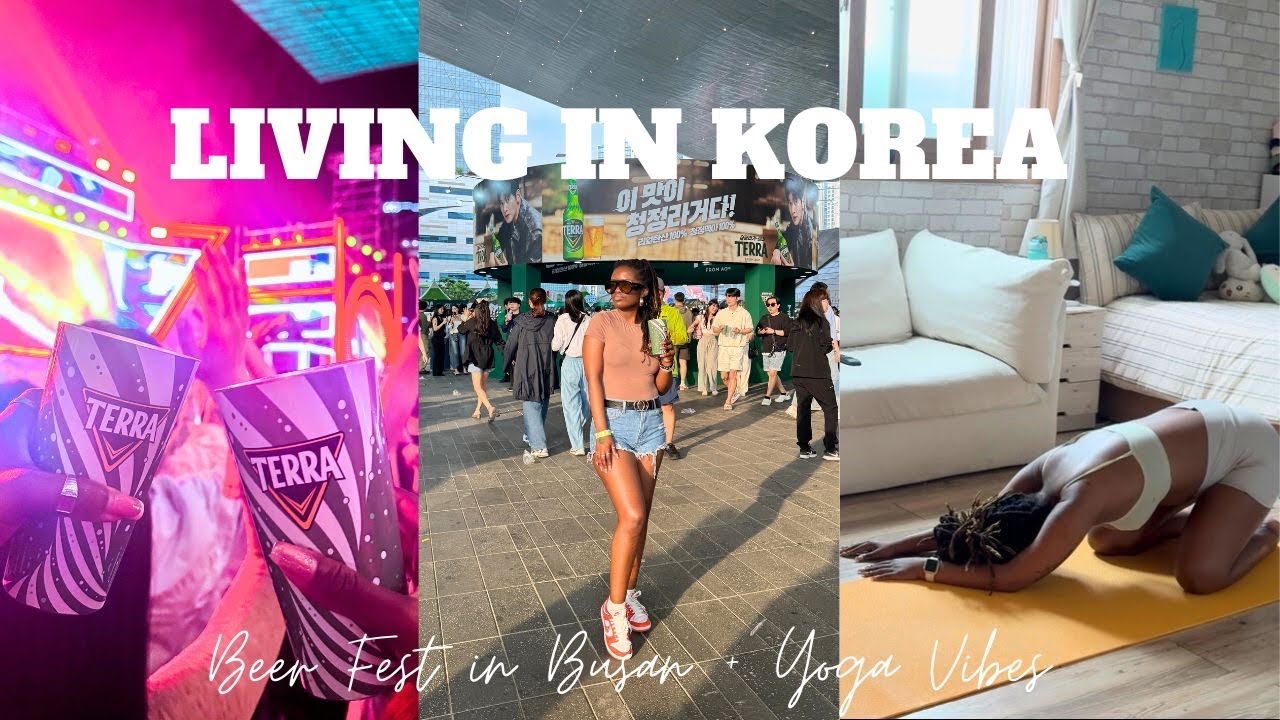 VLOG: Beer Fest in Busan 🍻+ Chill Yoga Flow 🧘🏾‍♀️| New Upload Schedule + Road to 1K Subs!