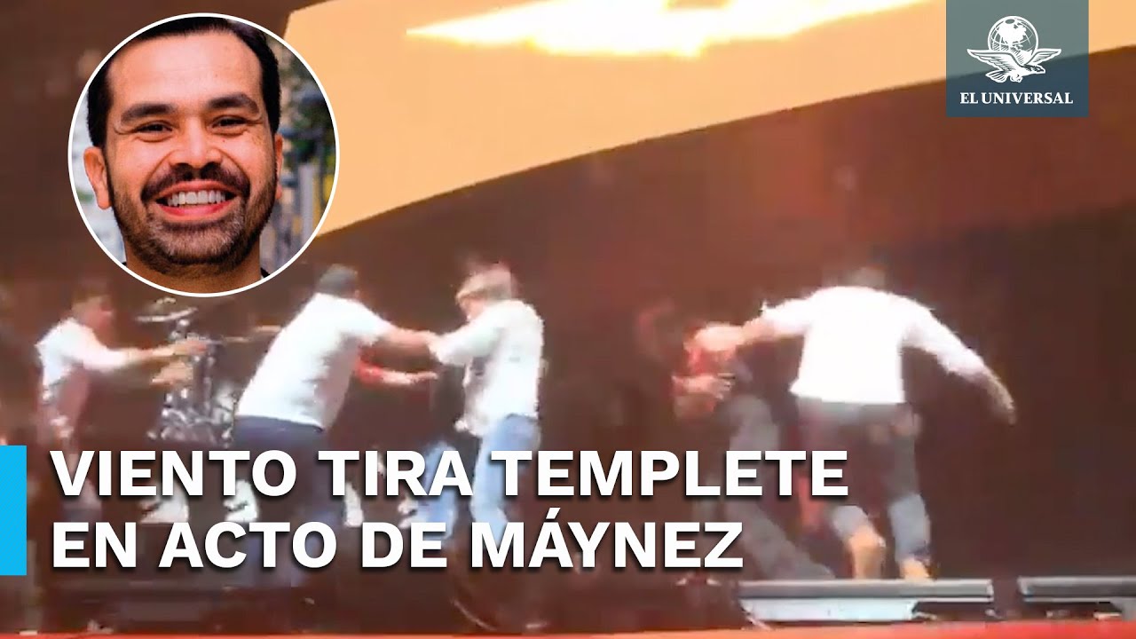 Escenario en que se encontraba &Aacute;lvarez M&aacute;ynez se desploma por el viento, acude al hospital