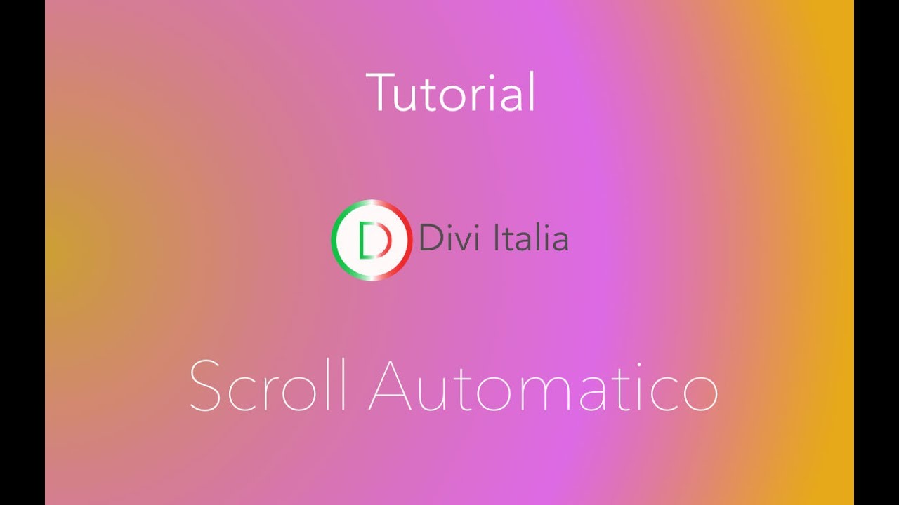 scroll automatico su immagine tutorial divi