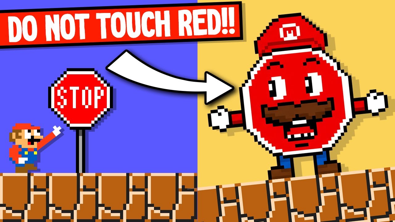 Mario, but YOU can't touch the color Red?! - BTG Reacts to funny Level UP videos