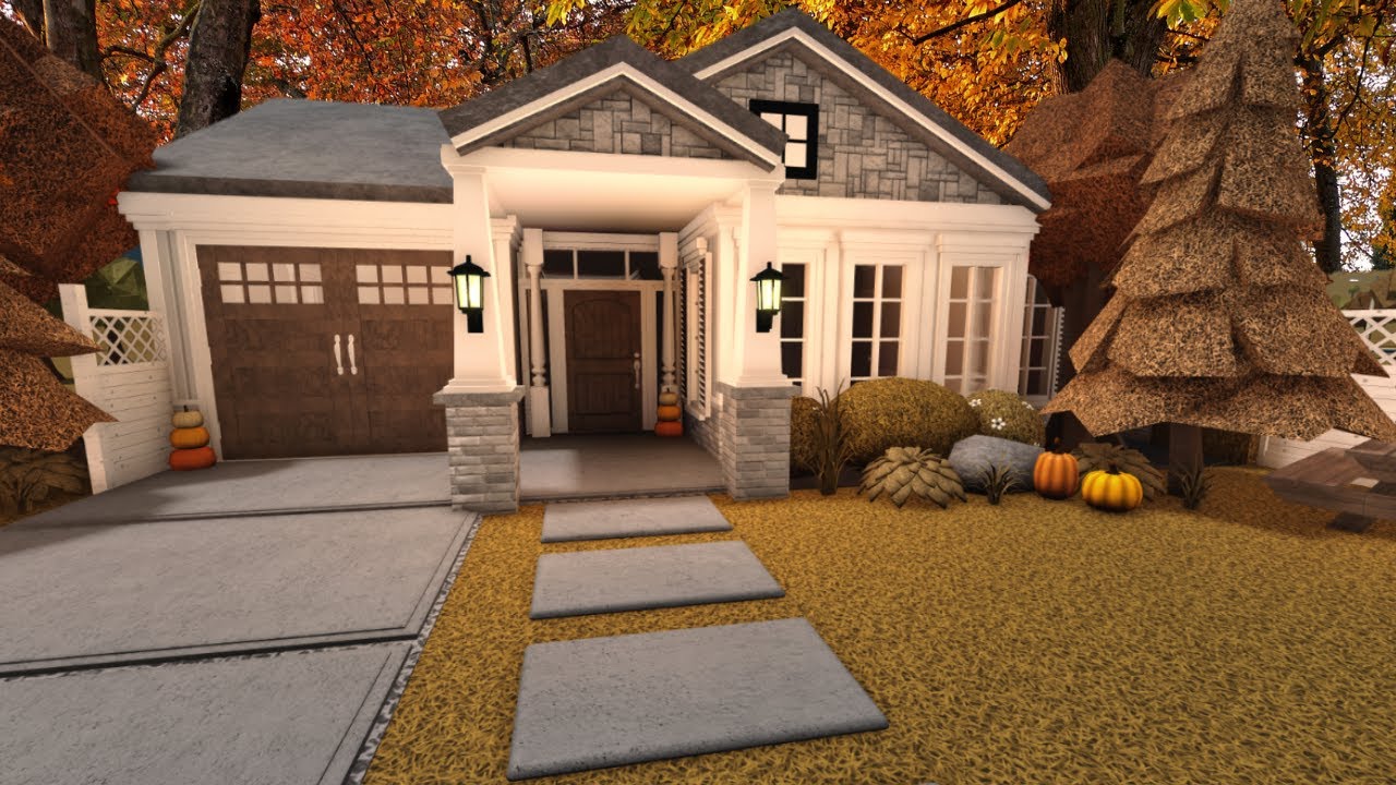 [ bloxburg ] ꒰ 28k ꒱ 🍂 affordable autumn family home ꒰ no gamepass exterior build ꒱