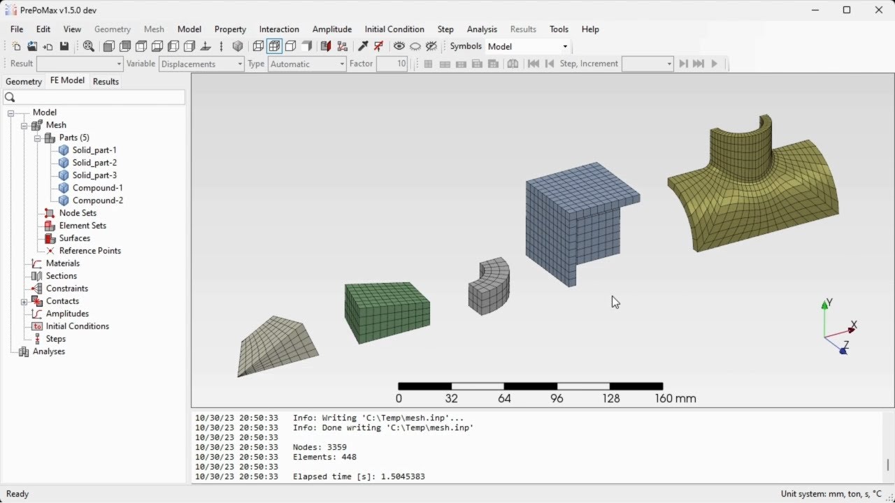 PrePoMax & CalculiX - Transfinite volume meshes