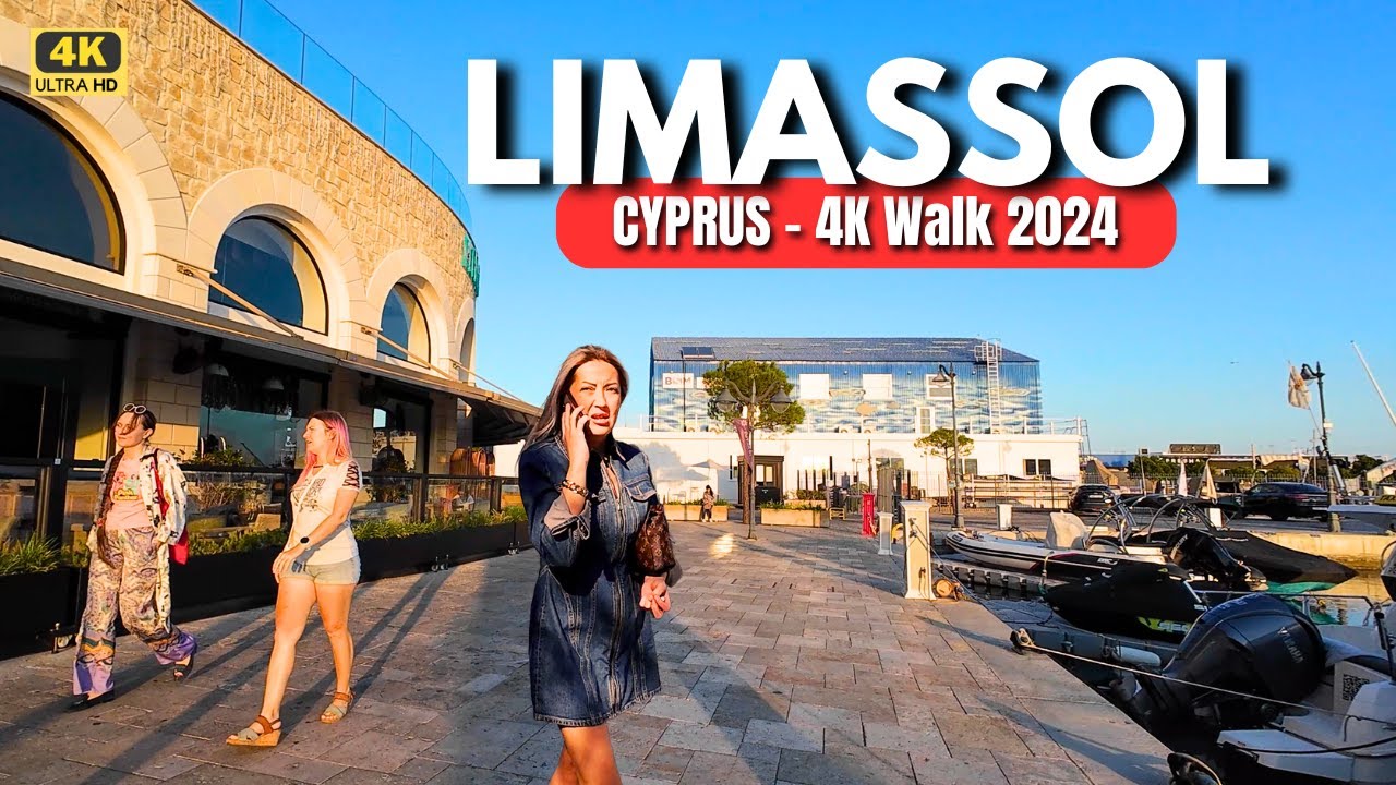 Limassol, Cyprus 🇨🇾 Walking Tour | Marina, Old Town & Castle in 4K