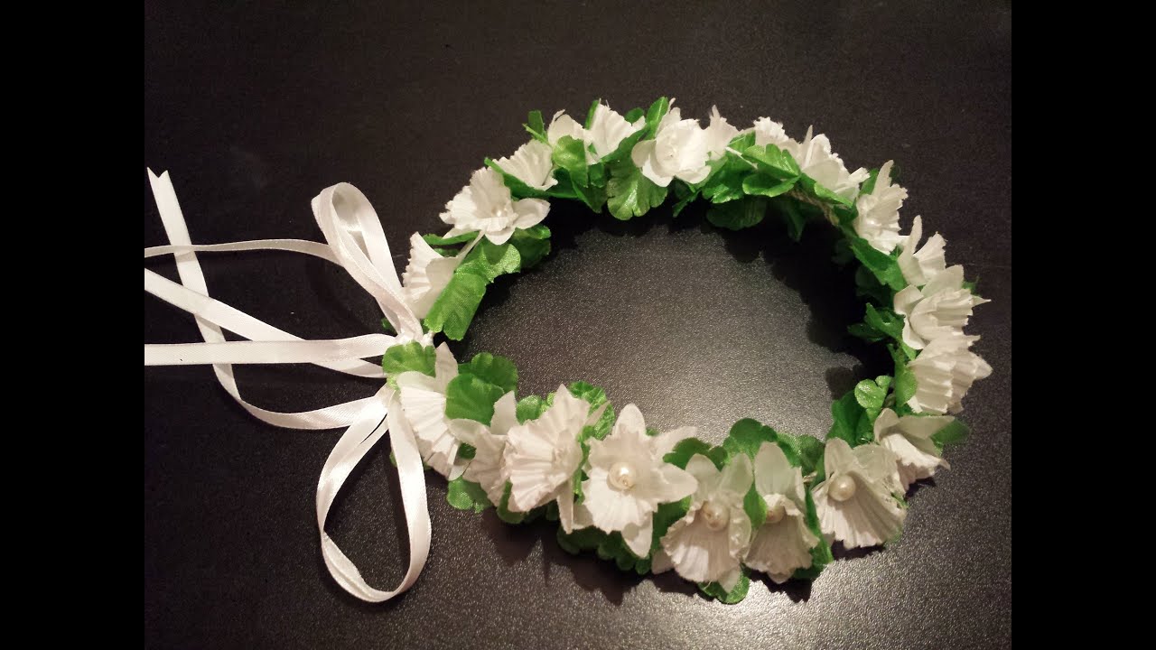 طوق الورد لفرحك بإيدك (اكسسوارات الافراح) How to make  flower crown