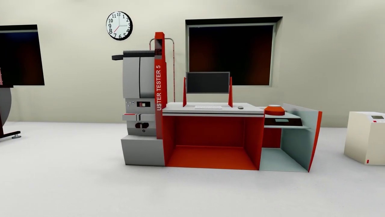 3D Walk-Through rendered animation of yarn testing lab, Textile Industry