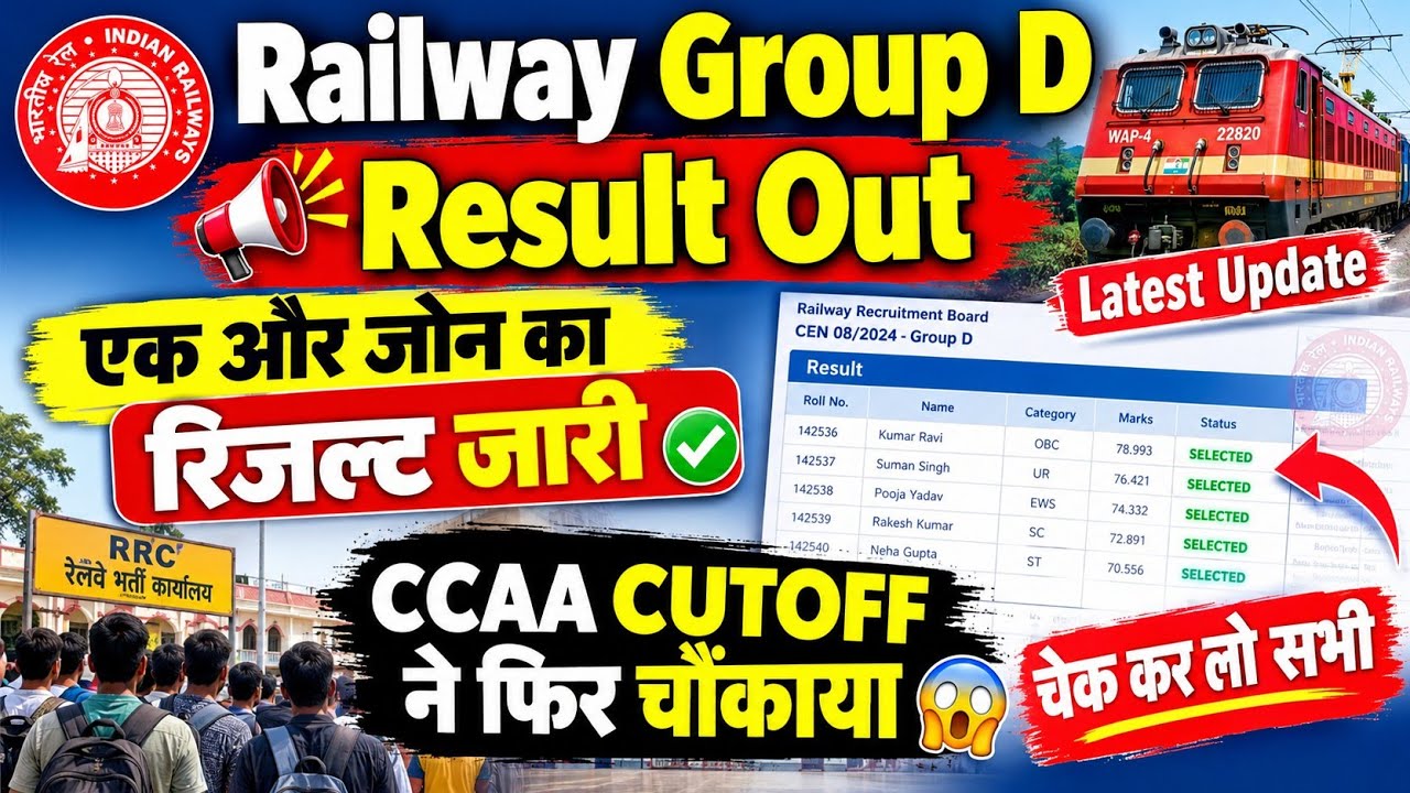 Railway Group d NR zone result out || Group d result out chandigarh zone