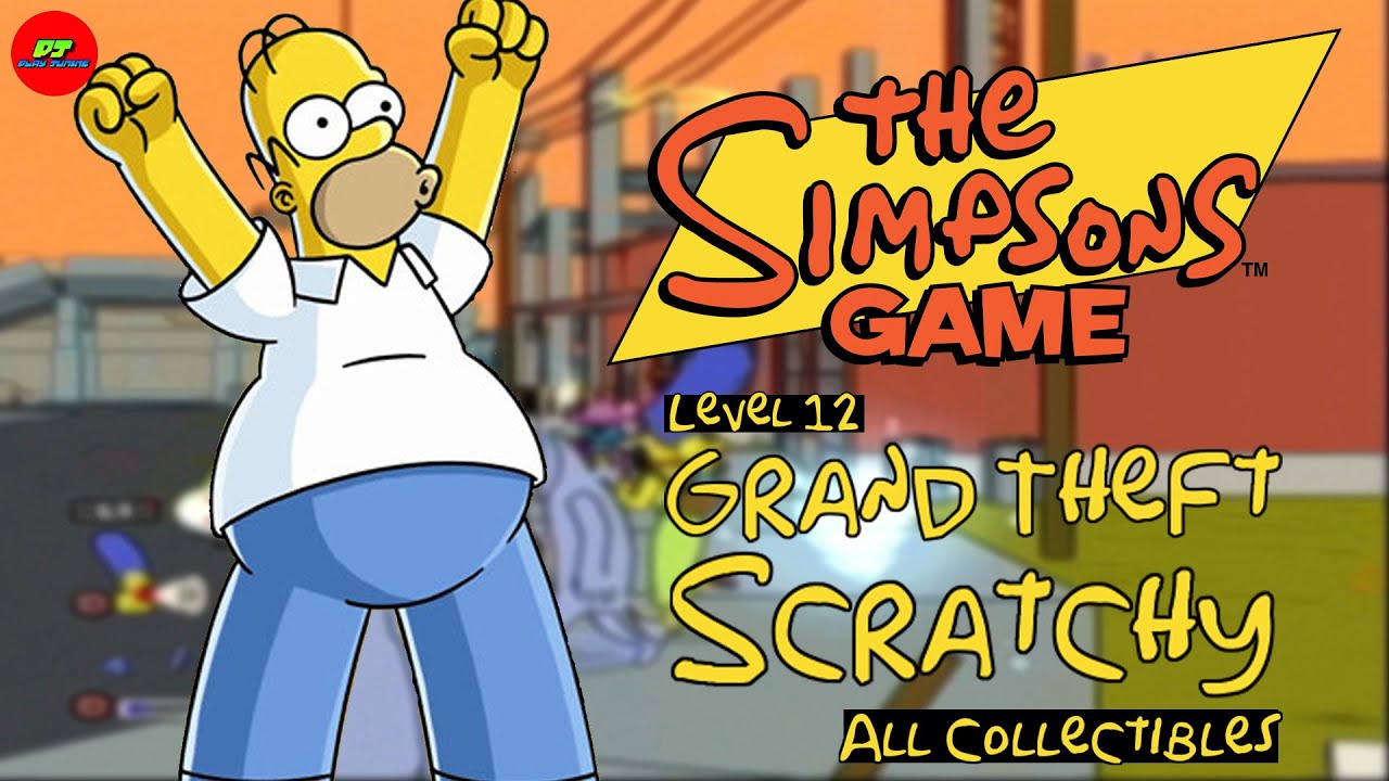 The Simpsons Game PS2: Level 12 - Grand Theft Scratchy (All Collectibles)