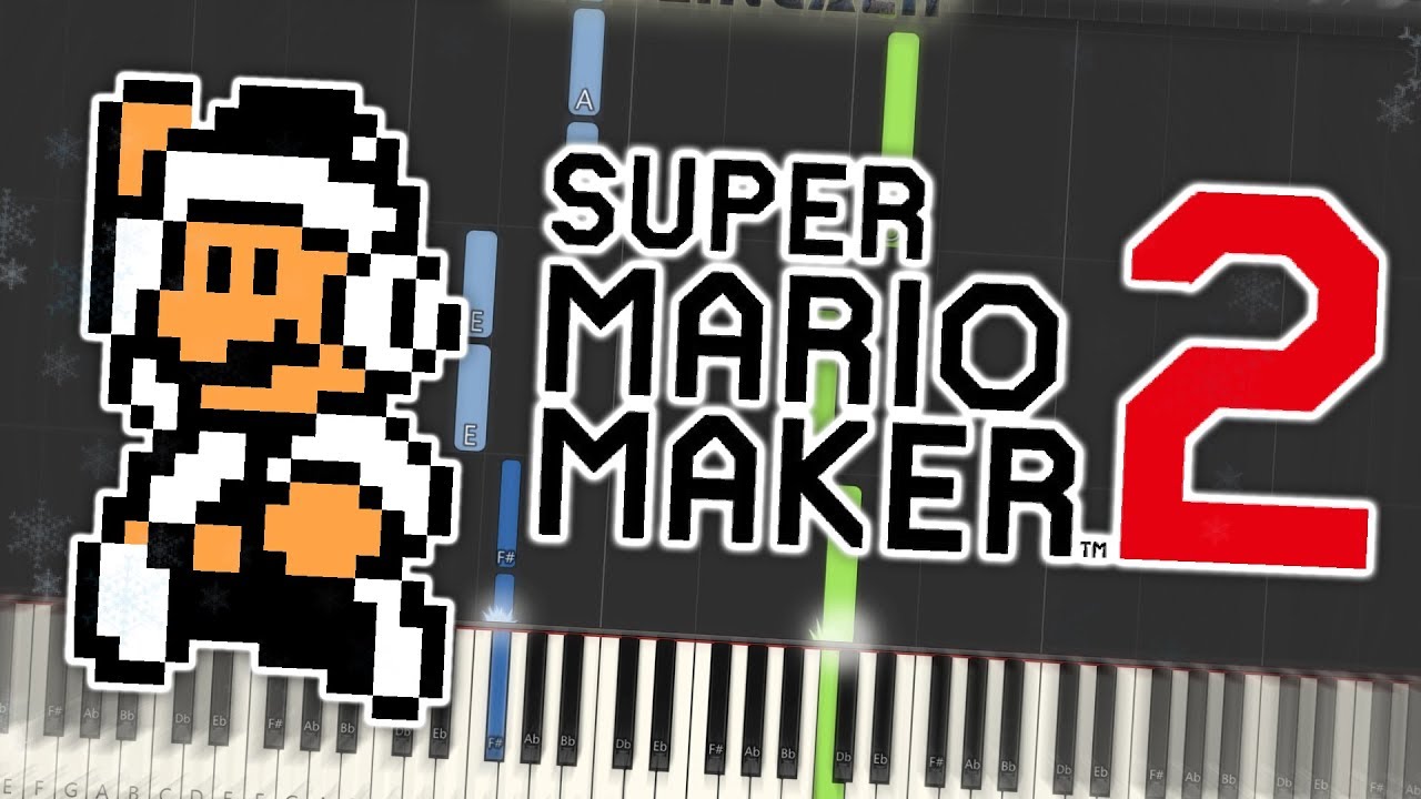 Super Mario Maker 2 - Snow (Super Mario Bros. 3) Theme Piano Tutorial Synthesia