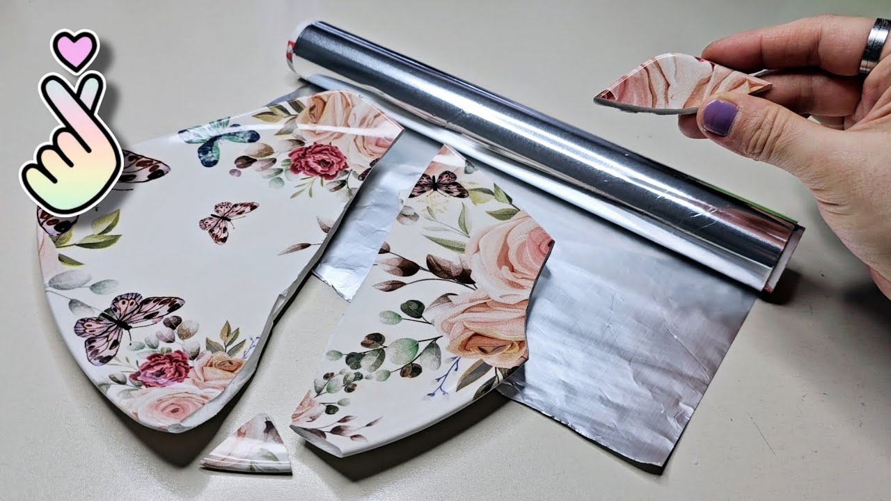 Don't Throw Away Broken Plates! ♻️Make This Idea With Aluminum Foil! 🥰👍
