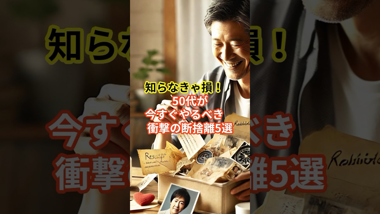 知らなきゃ損！50代が今すぐやるべき衝撃の断捨離5選　 #捨て活 #ミニマリスト #断捨離 #50代 #ゆっくり解説