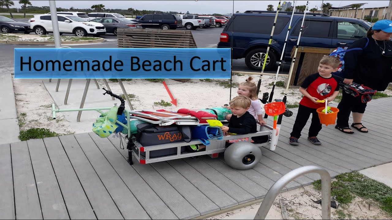 Harbor Freight Beach Cart | First Beach Trip UPDATE