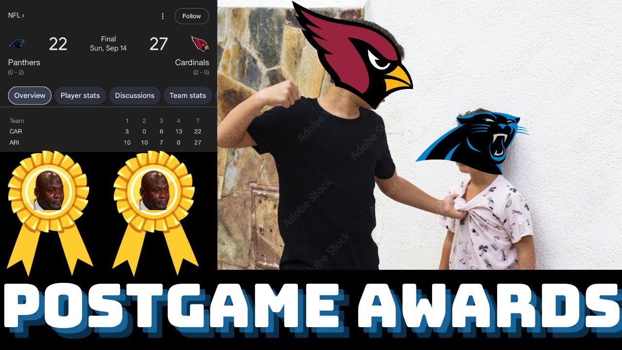 Carolina Panthers vs Arizona Cardinals Postgame Awards, NFL 2025