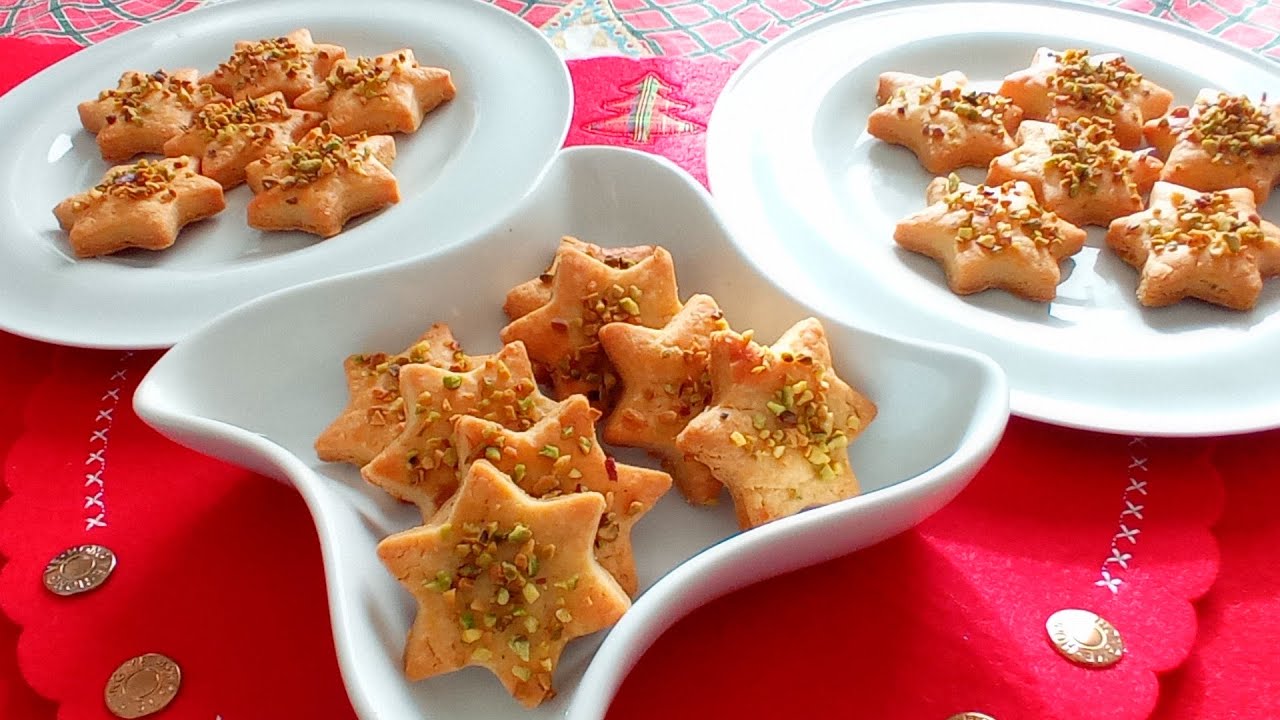 STELLE DI FROLLA SALATA AL PARMIGIANO E PISTACCHI - IDEA ANTIPASTO FACILE PER NATALE E CAPODANNO