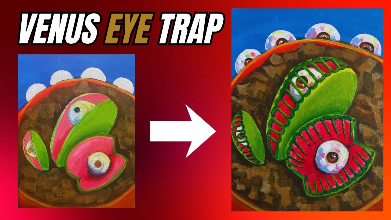 Venus Eye Trap - acrylic painting timelapse