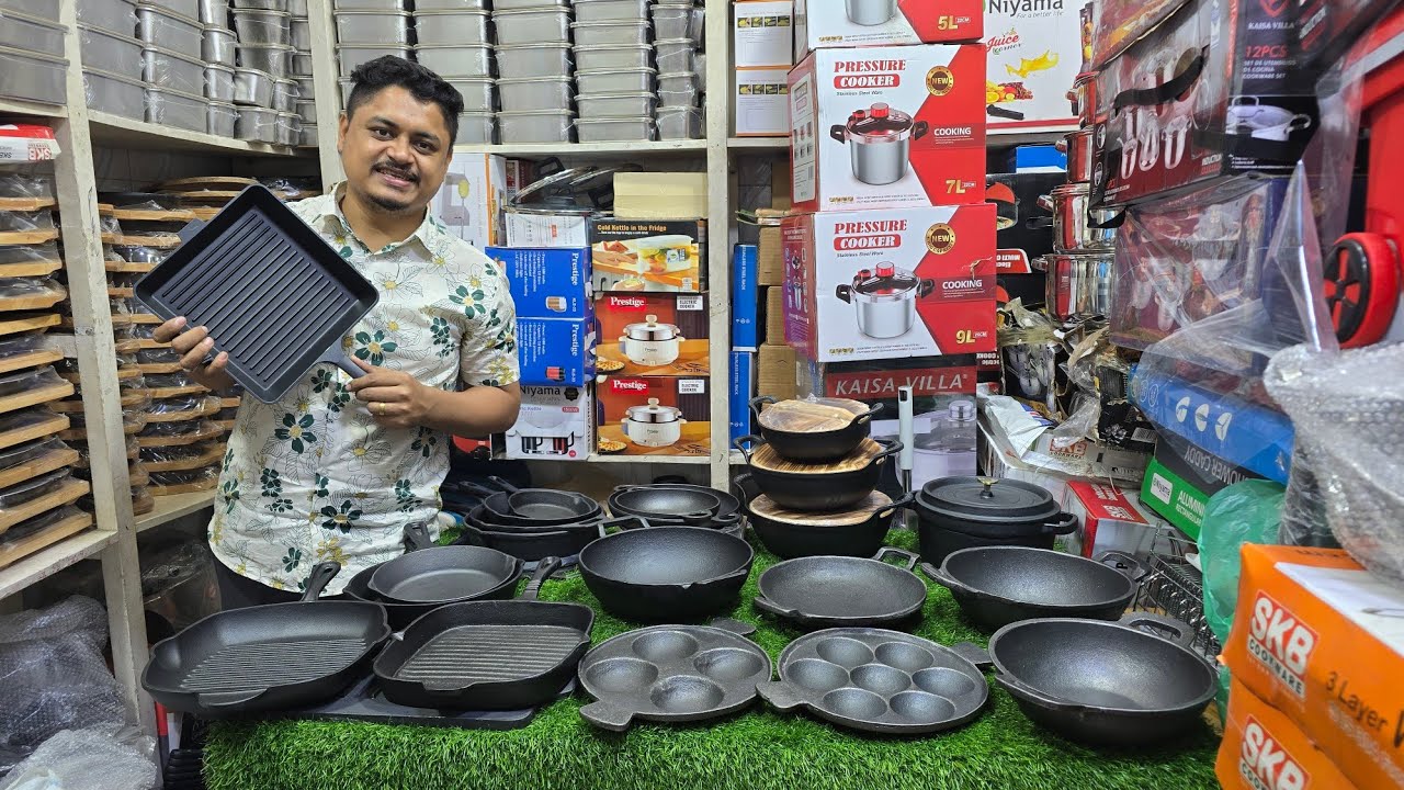 দেশি/বিদেশি কাস্ট আয়রনের কড়াই,পিঠাসাজ,তাওয়া,সসপ্যান,ফ্রাইপ্যান,গ্রিলপ্যানের দাম।Emon Enterprise 