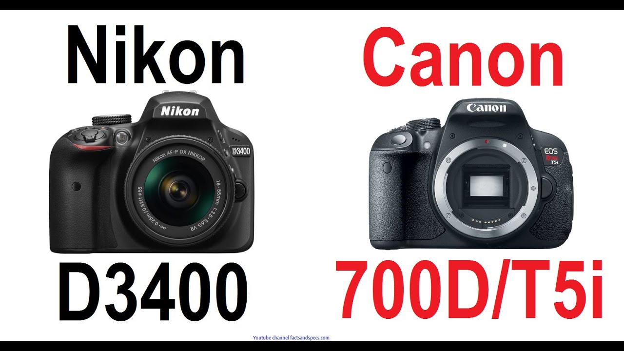 Nikon D3400 vs Canon EOS 700D / Rebel T5i / Kiss X7i