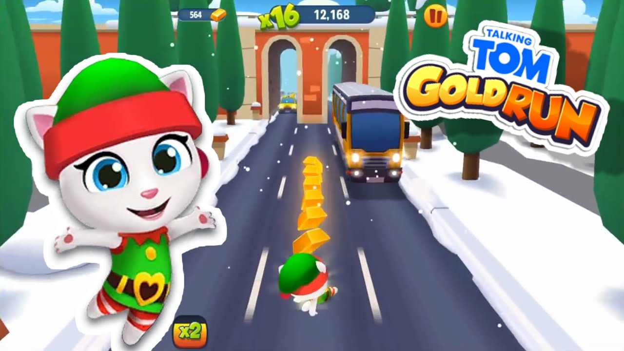 Talking Tom Gold Run Unlock Elf Angela - Android Gameplay 