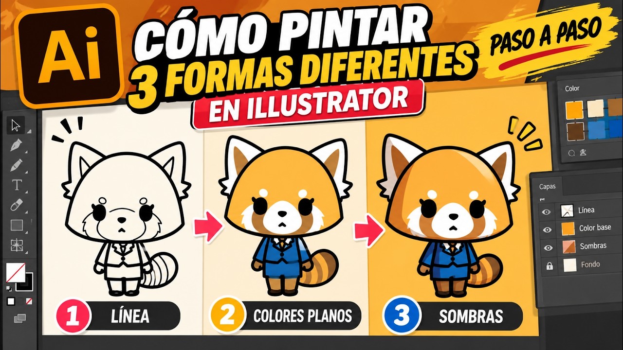 como pintar de 3 formas diferentes en illustrator