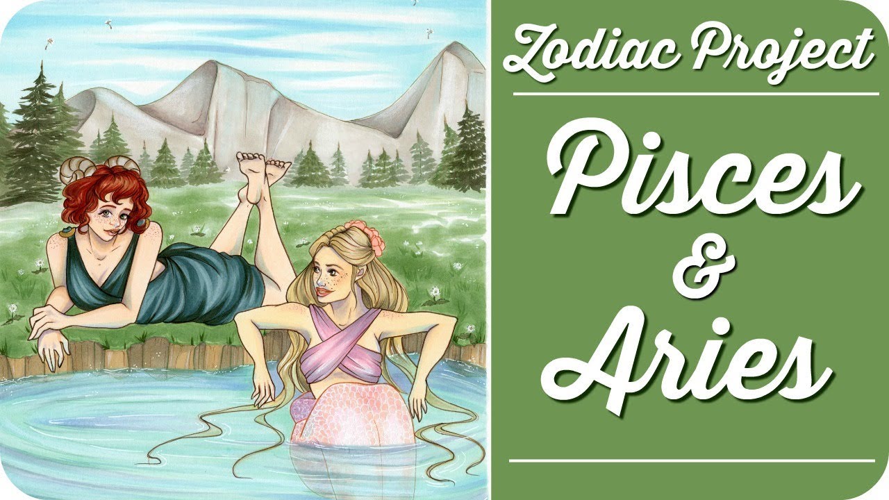 Zodiac Project: March - Pisces & Aries (Copic Illustration)