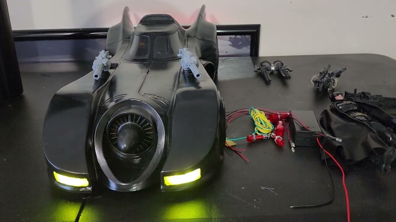 McFarlane Batmobile upgrade LED kit with guns.