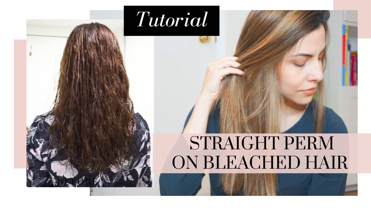 Japanese hair straightening at home on bleached hair