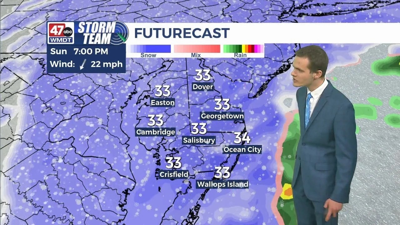 Blizzard conditions Sunday night on Delmarva - Overnight Forecast (02/22/26)