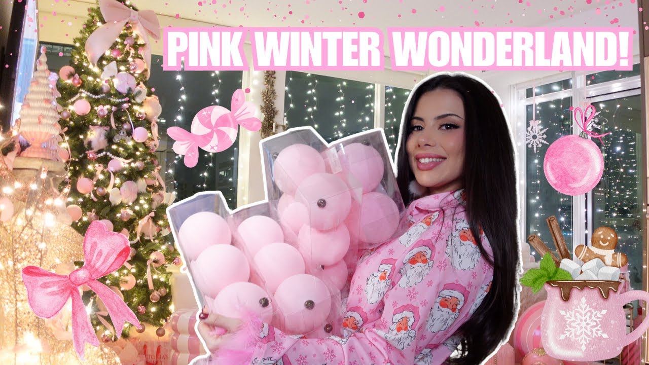 DECORATING FOR CHRISTMAS! The most extra pink girly decorations ever🎀