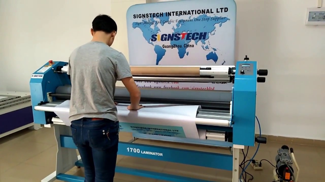 How to use SignsTech ALT-1700  hot cold laminator,High Speed with cutting