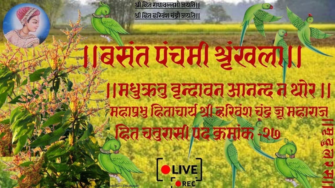 Basant Utsavबसंत पंचमी श्रृंखला।मधुॠतु वृन्दावन आनन्द न थोरChaurasi Pad27Liveसमाज गायनUse Headphones