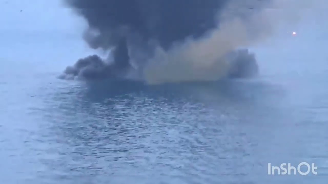 Destruction of an unmanned boat. The ship 