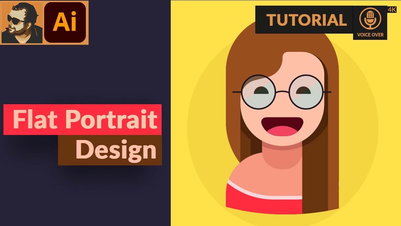 Flat Portrait Design in Adobe Illustrator | Tutorial