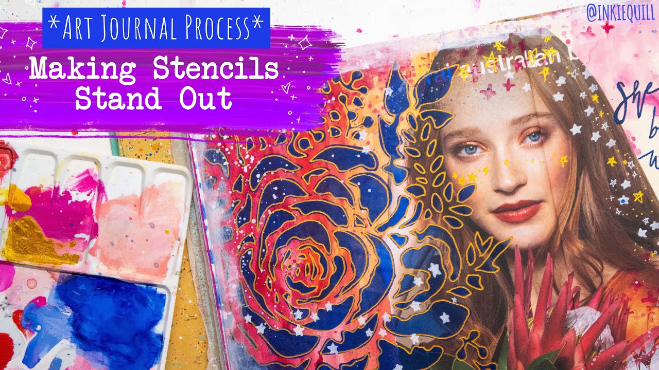 MAKING STENCILS POP // Art Journal Process 