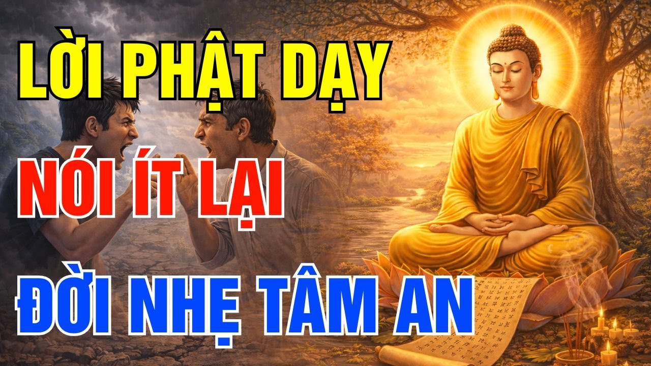 Lời Phật Dạy - N&oacute;i &Iacute;t Lại, Đời Sẽ Nhẹ Im Lặng Một Ch&uacute;t, T&acirc;m An Cả Đời| Gieo B&igrave;nh An