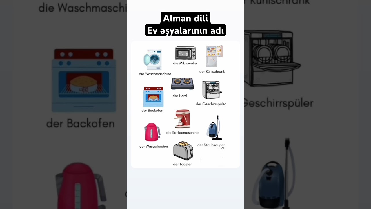 Alman dilində Ev əşyalarının adı 