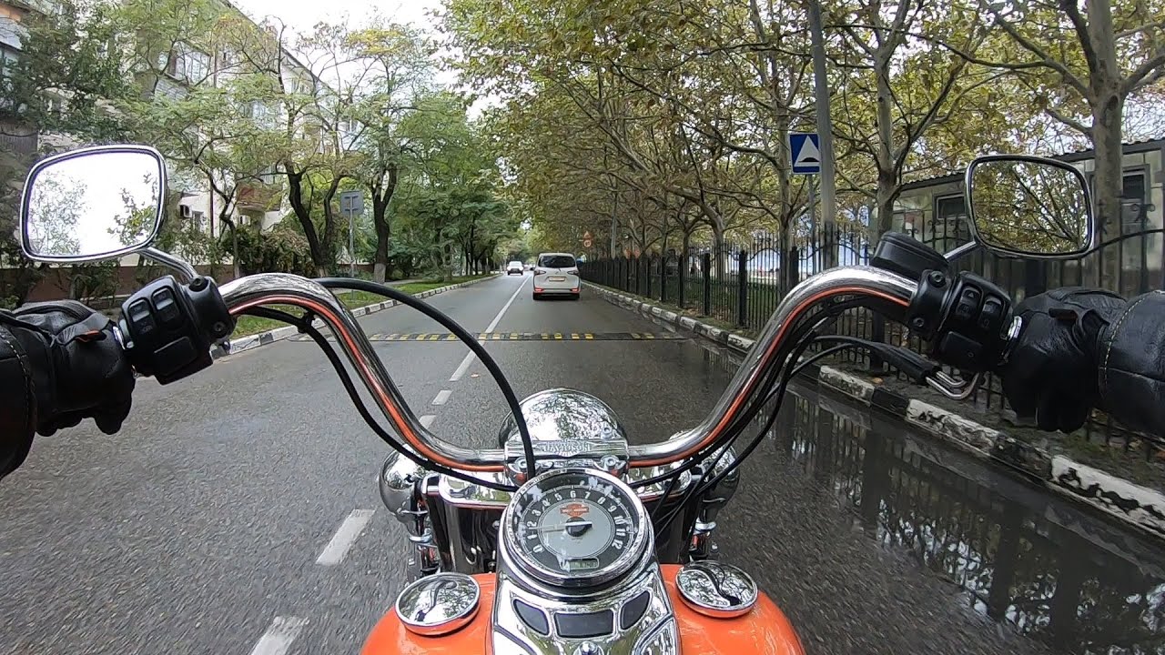 Riding a motorcycle Harley Davidson Heritage 103 FLSTC #8 ||  Day riding (No music)