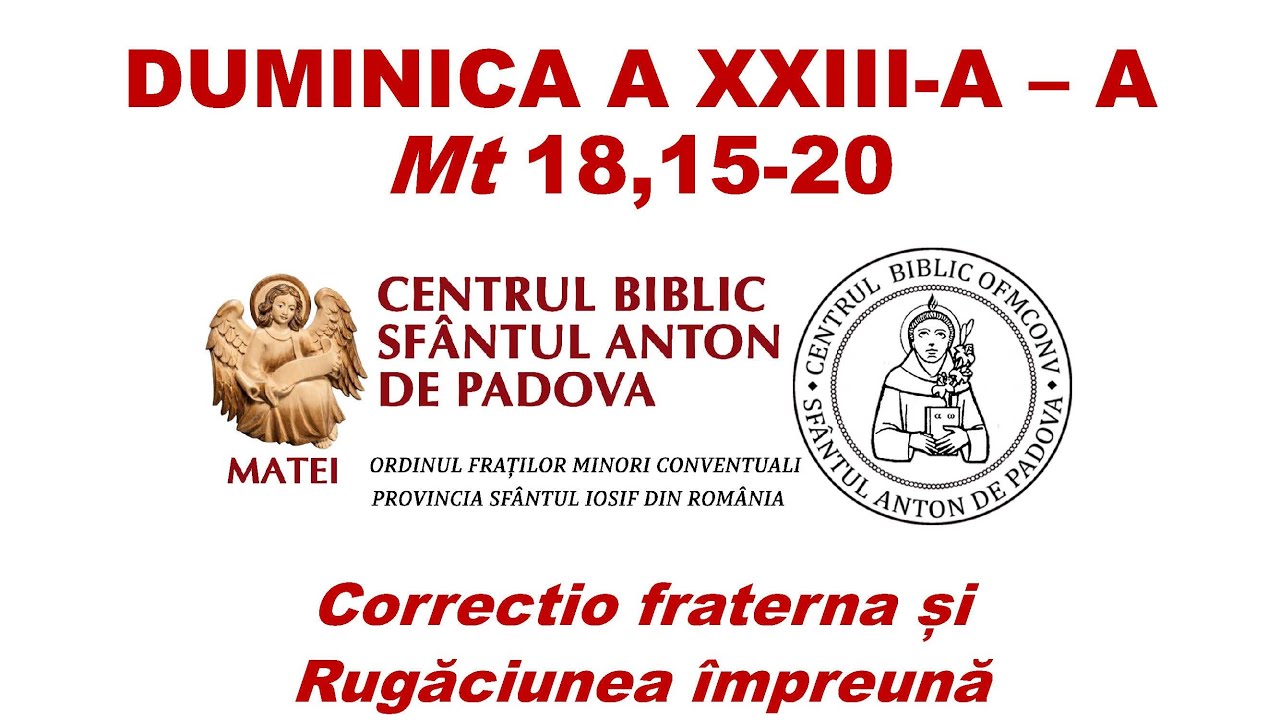 Duminica a XXIII-a, Anul A, Mt 18,15-20, Correctio fraterna și rugăciunea împreună
