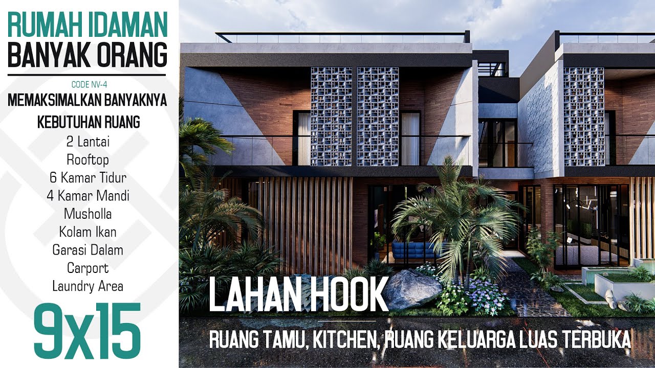 Desain Rumah Modern Tropical Minimalis | Kode NV-C4