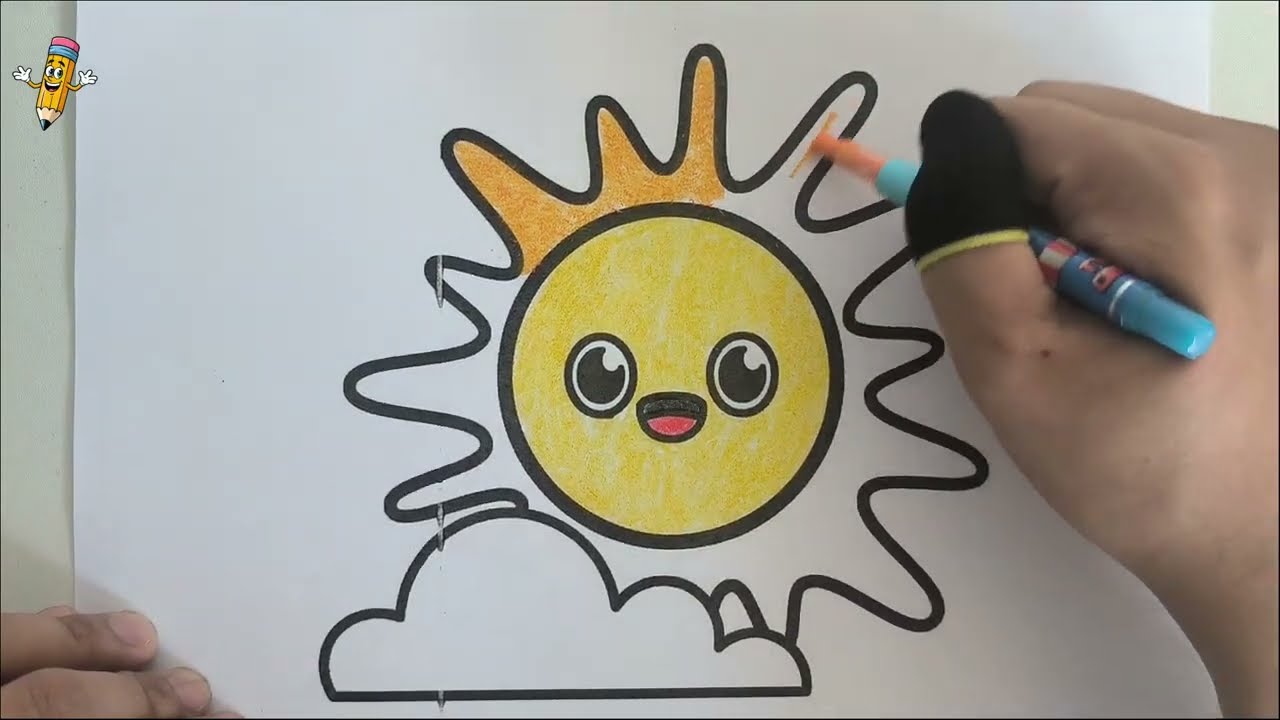 Tô Màu Mặt Trời | How to Color A The Sun | Bé Tô Màu #140