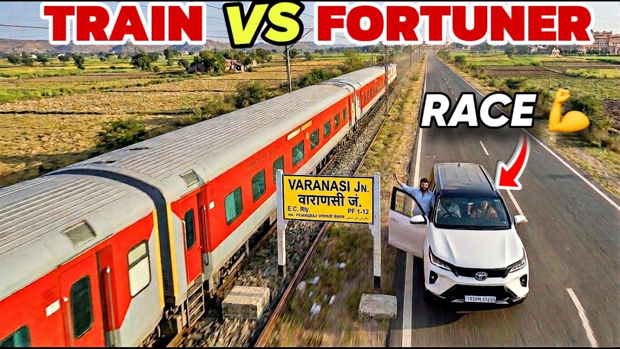 Superfast Train Vs Our Fortuner Legender : THE RACE BATTLE ! 🚂 Who Won ?