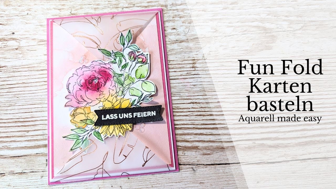 Basteln mit einem Slimline Pad und Luxurious Paperblock von Action I Fun Fold Karten basteln